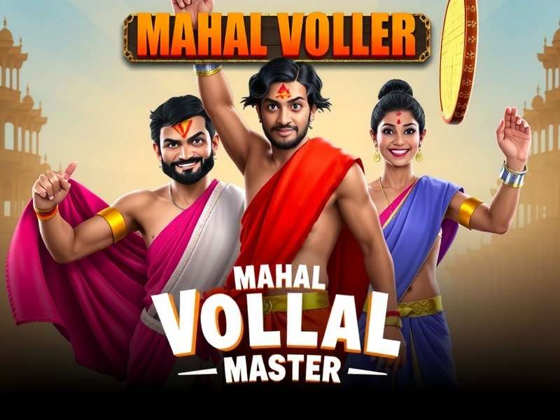 Mahal Volley Master Official Banner Mahal Volley Master game banner with Indian players in traditional clothes