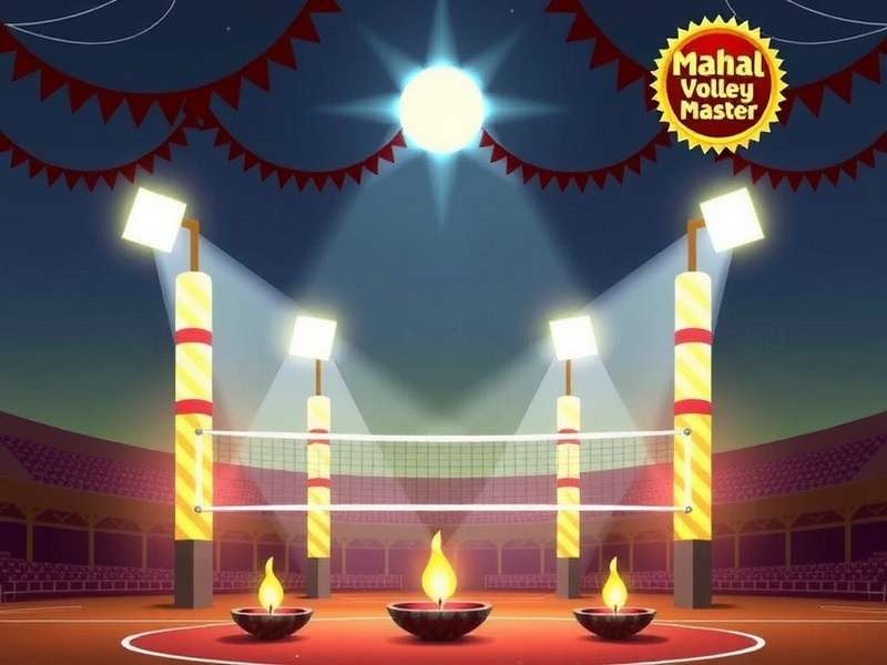Mahal Volley Master Diwali Celebration Mahal Volley Master Diwali event with decorated stadium and diyas